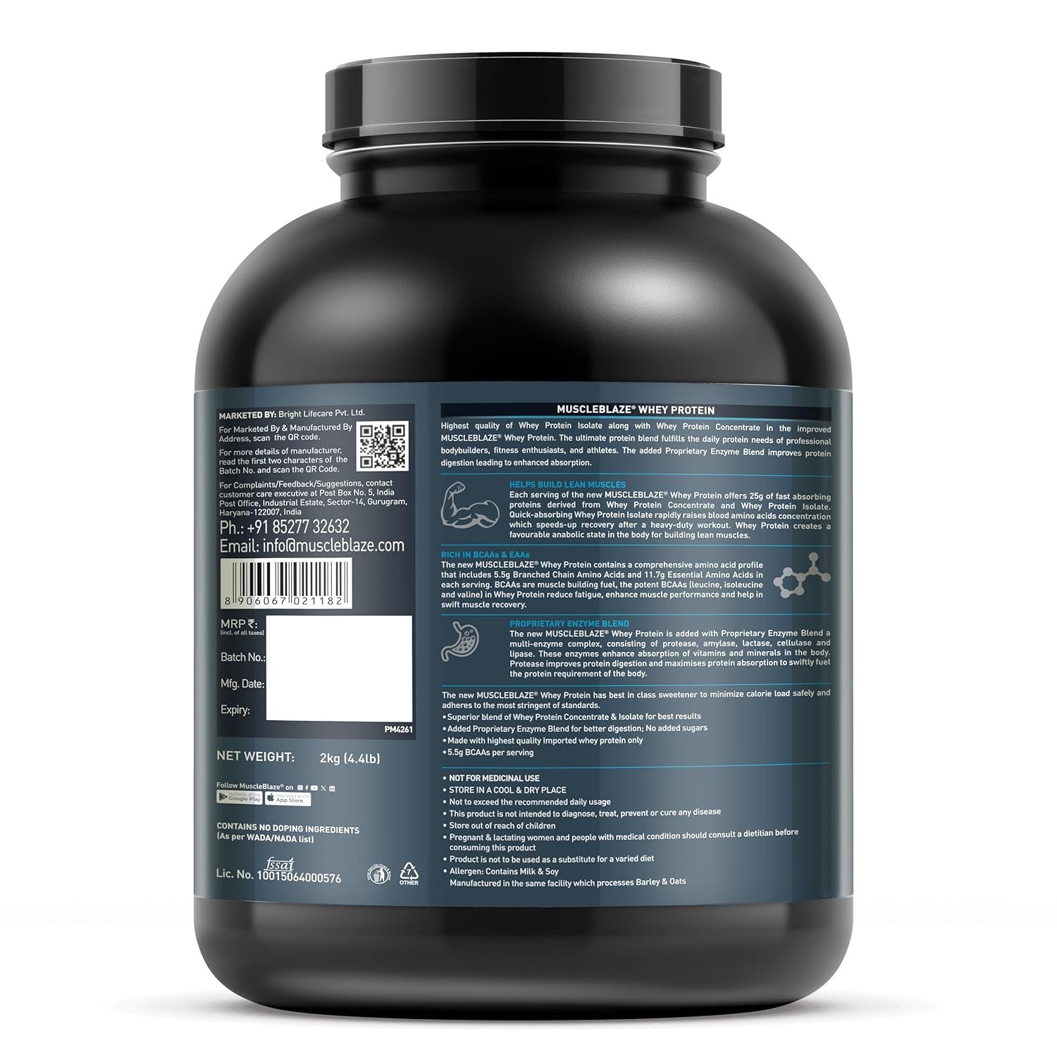 81cspCZn2IL._SL1500_ MuscleBlaze 100% Whey Protein, Ultra Premium Blend with Whey Protein 2Kg - Image 2